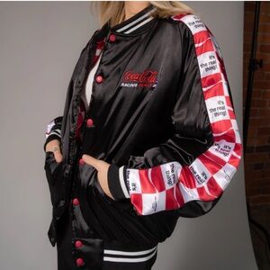 The Laundry Room x Coca Cola Racing Stadium Jacket Black Red & White Size XS NWT